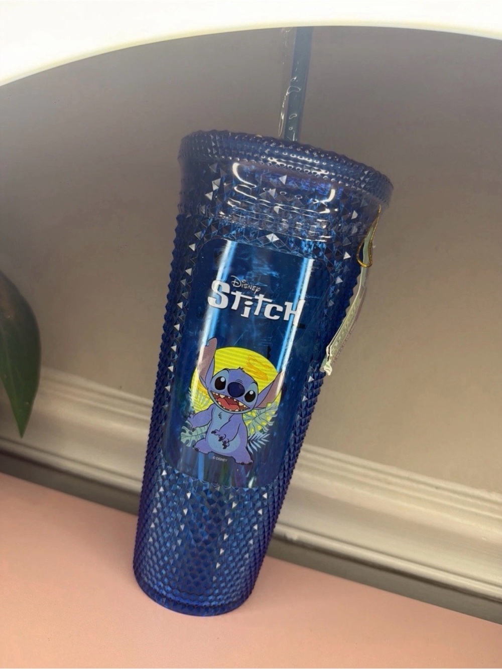 Disney Blue Textured Stitch Tumbler with Graphic